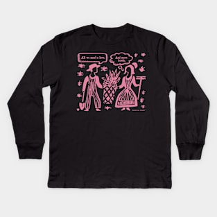 Love and More Bowls - Pyrex Butterprint (Pink) Kids Long Sleeve T-Shirt